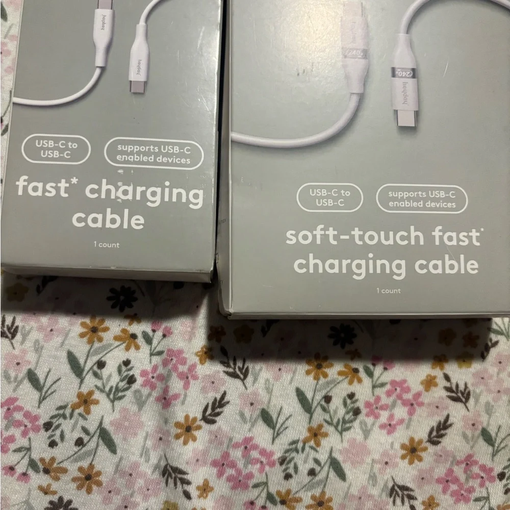Heyday Soft-Touch Gray USB-C to USB-C Cable 6 and 3 ft.